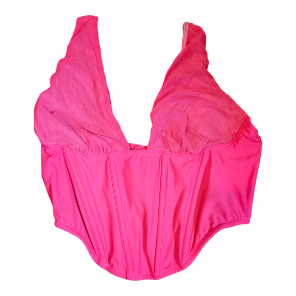 Out From Under Large Pink Corset Crop Top - Picture 1 of 7